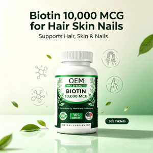 Factory Sales Biotin Tablets for Hair Growth Strong Nails and Healthy Skin Support 10000mg Biotin Supplement