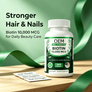 Factory Sales Biotin Tablets for Hair Growth Strong Nails and Healthy Skin Support 10000mg Biotin Supplement