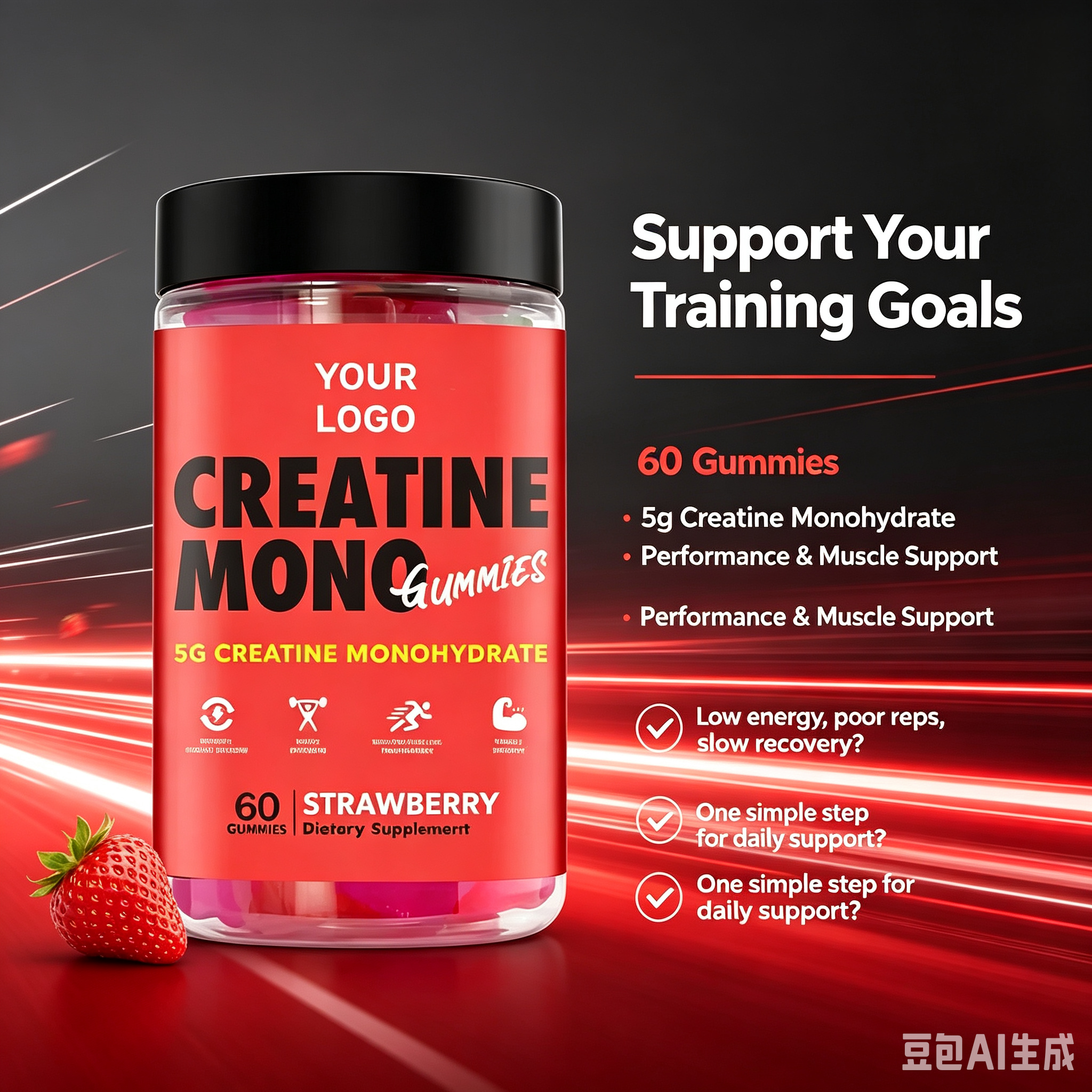 OEM ODM Creatine Monohydrate Gummies Creatine Gummies Sport Nutrition Creatine