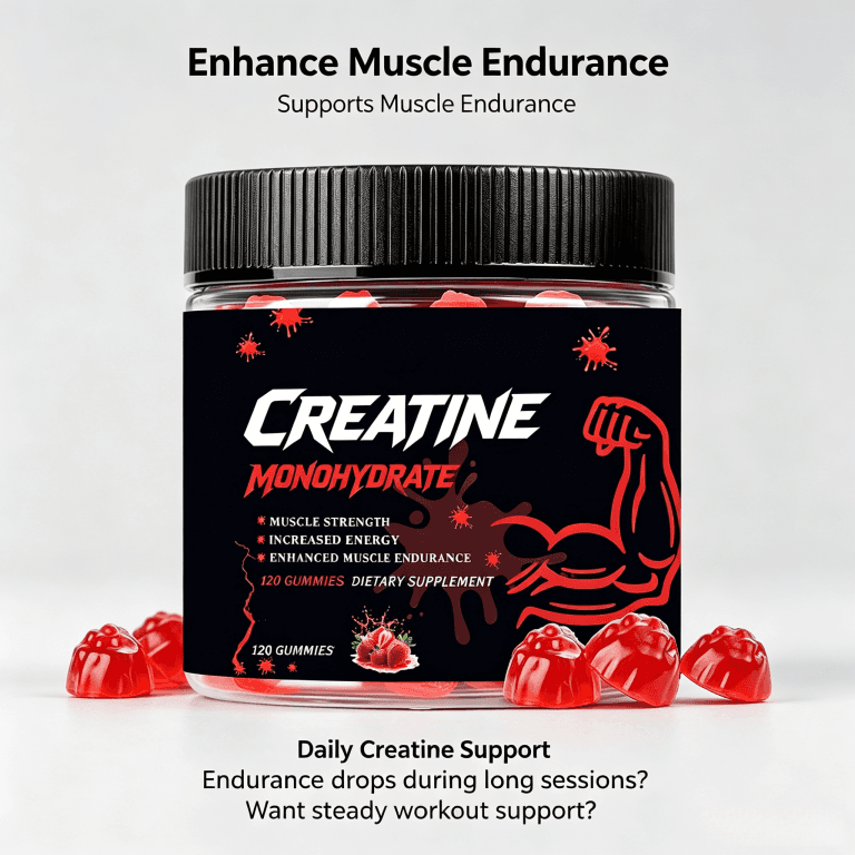 Creatine Monohydrate Gummies Support Muscle Recovery Pre-Workout Gummies Energy Supplement for Men & Women