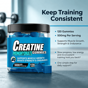 OEM ODM Creatine Gummies 5g Per Serving for Athletic Endurance & Recovery Creatine Monohydrate Gummies for Muscle Growth