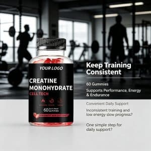 Vegan Micronized Creatine Gummies for Peak Performance & Fast Recovery Pre-Workout Supplement Creatine Monohydrate Gummies
