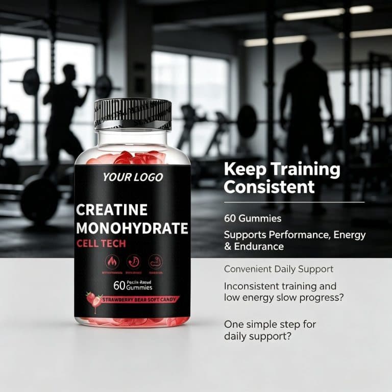 Vegan Micronized Creatine Gummies for Peak Performance & Fast Recovery Pre-Workout Supplement Creatine Monohydrate Gummies