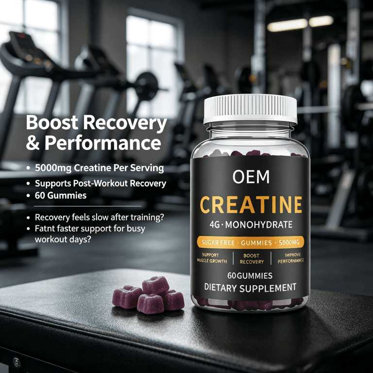 Creatine Gummies Pre-Workout Gummies Boost for Strength & Muscle Gain 4g Creatine Monohydrate Factory Direct Sales