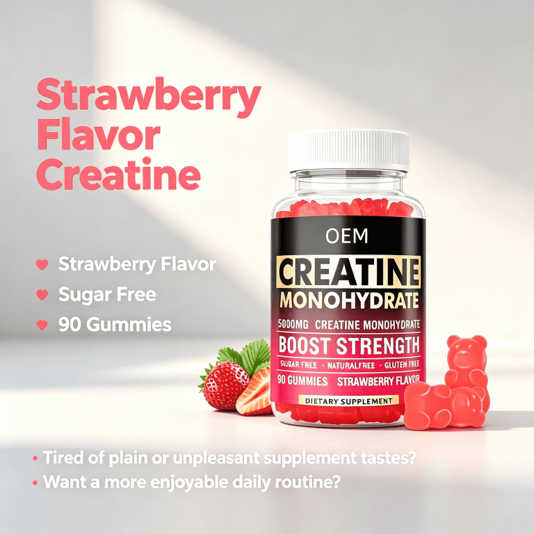 Creatine Monohydrate Gummies 5000mg Boost Strength Muscle Growth & Workout Recovery Pre-Workout Energy Supplement for Men Women