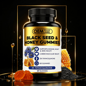 High Quality 100% Cold Pressed Black Seed Oil Gummies Candy Sugar Free Gummies Immune Support Organic Black Seed Oil