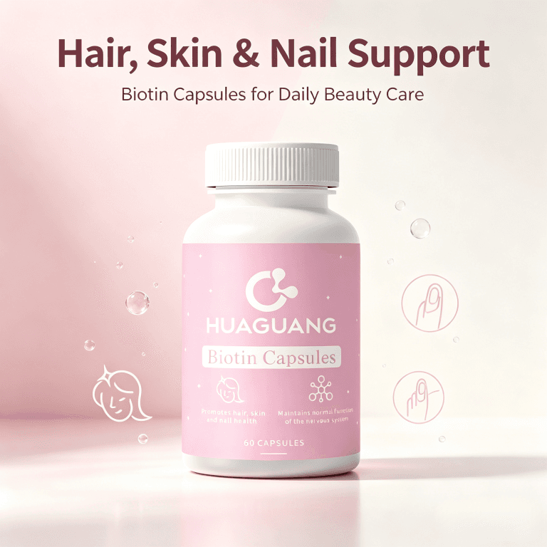 Vegan Biotin Capsules Nutrient-Rich Supplement for Adults and Children Hair Nail Care Vitamins Collage Keratin Biotin Capsules