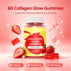 Sugar-Free Collagen Peptides Gummies with Vitamin C & Biotin Natural Strawberry Flavor Beauty Supplement for Women's Wellness