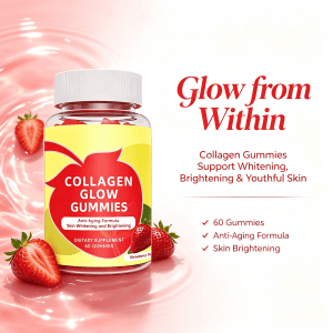 Sugar-Free Collagen Peptides Gummies with Vitamin C & Biotin Natural Strawberry Flavor Beauty Supplement for Women's Wellness