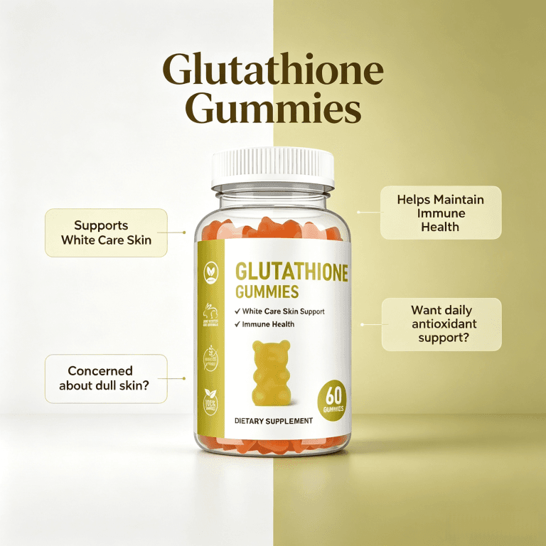 High Quality Glutathione Gummies L-Glutathione with Collagen Biotin for Skin Whitening Detoxifying and Antioxidant