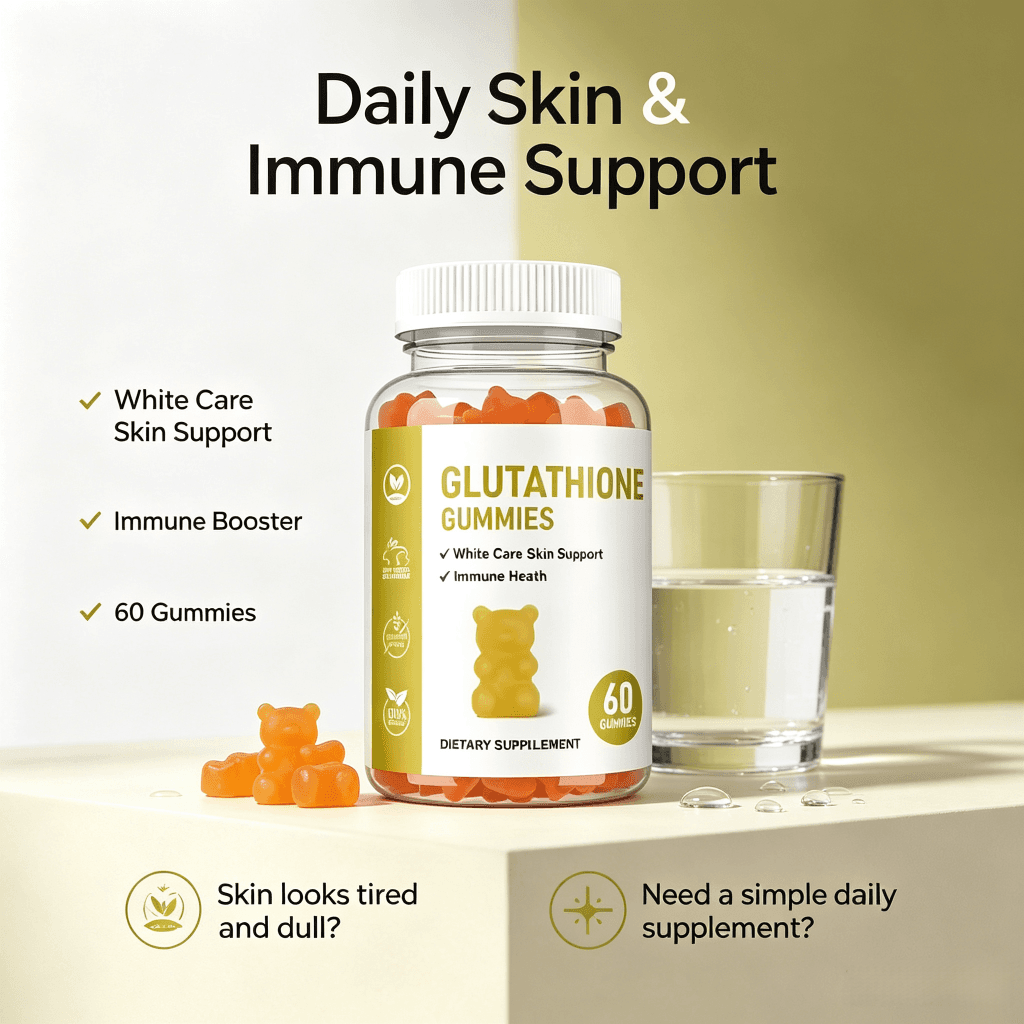 High Quality Glutathione Gummies L-Glutathione with Collagen Biotin for Skin Whitening Detoxifying and Antioxidant