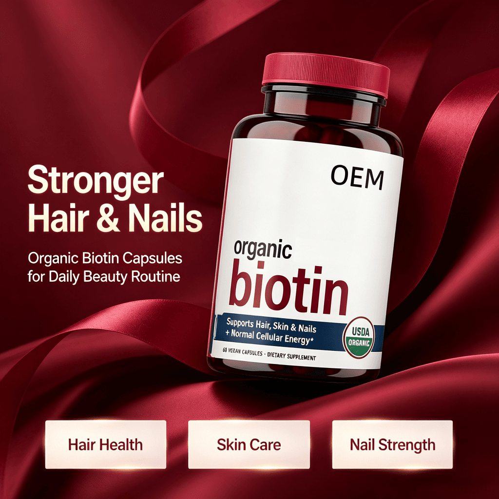 Private Label Biotin 10000mcg Capsules for Rapid Hair Growth & Glowing Skin Natural Hair Growth Capsules