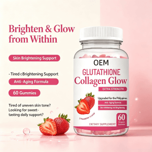 OEM Glutathione Gummies with Collagen and Vitamin C for Radiant Skin Glow Supplement Antioxidant Whitening Gummies