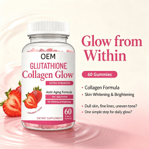 OEM Glutathione Gummies with Collagen and Vitamin C for Radiant Skin Glow Supplement Antioxidant Whitening Gummies