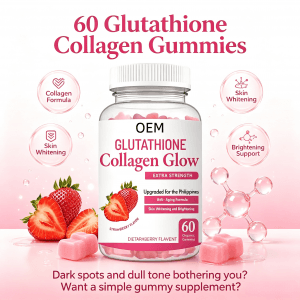OEM Glutathione Gummies with Collagen and Vitamin C for Radiant Skin Glow Supplement Antioxidant Whitening Gummies