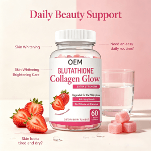 OEM Glutathione Gummies with Collagen and Vitamin C for Radiant Skin Glow Supplement Antioxidant Whitening Gummies
