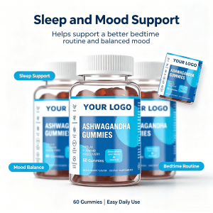 Natural Flavor Ashwagandha Gummy Candy Relax Improve Sleeping Immune Support Supplement Not for Pregnant Women