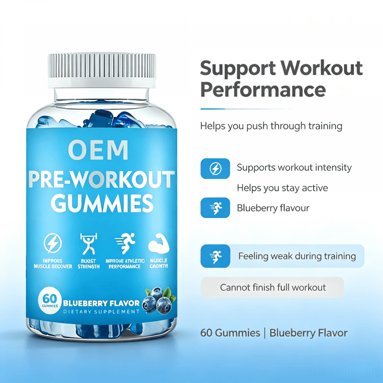 Pre-Workout Gummies Clean Energy & Focus with Beta-Alanine & Citrulline High Quality Energy Gummies