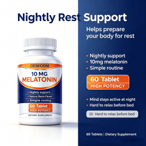 High Strength Melatonin Tablet 10mg Melatonin Improve Sleep Quality & Daily Energy Sleep Supplement Tablet