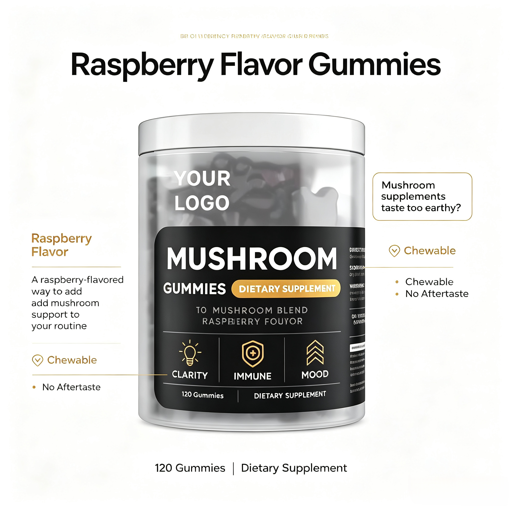Cheap Price Mushrooms Blend Healthcare Supplement Immune Boost Promote Focus Mushroom Gummies