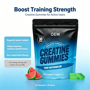 OEM Creatine Gummies Sour Watermelon Flavor 90 Count Dietary Supplement