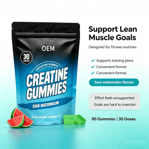 OEM Creatine Gummies Sour Watermelon Flavor 90 Count Dietary Supplement