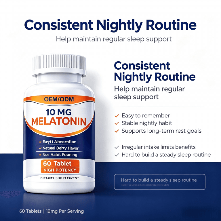 High Strength Melatonin Tablet 10mg Melatonin Improve Sleep Quality & Daily Energy Sleep Supplement Tablet