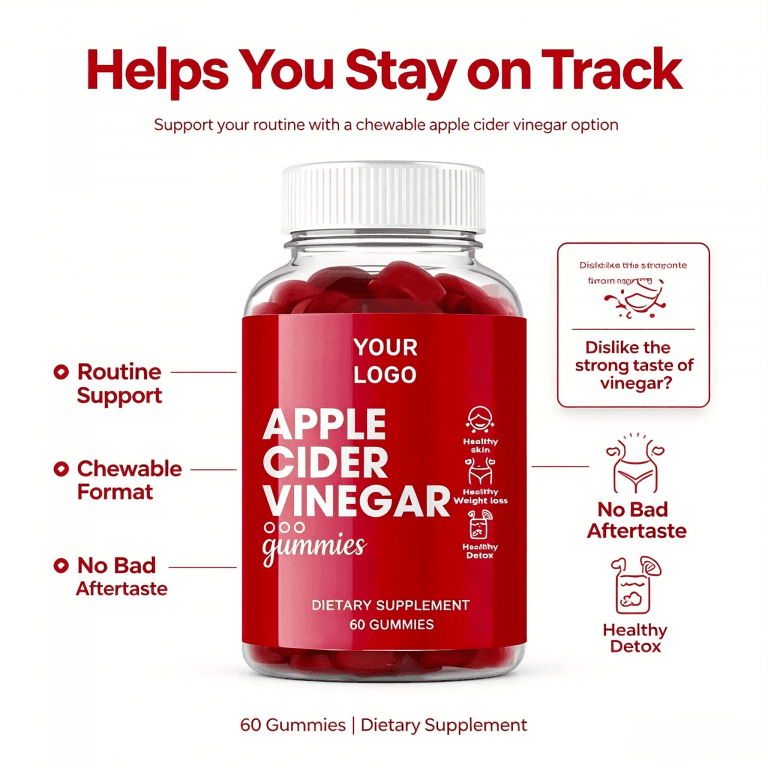 New Apple Cider Vinegar Gummies Acv Vegetarian Diet Products Healthcare Supplements Gummies Weight Control Fat Burning Gummies
