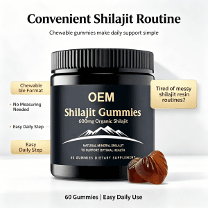 Factory Wholesale Himalayan Shilajit Gummies 500mg 1000mg 3000mg Shilajit Gummies Extract Custom