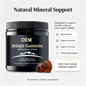 Factory Wholesale Himalayan Shilajit Gummies 500mg 1000mg 3000mg Shilajit Gummies Extract Custom