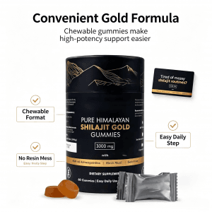Factory OEM Wholesale Natural Shilajit Supplement Private Label Pure Himalayan Shilajit Gummies