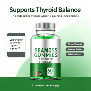 Organic Irish Sea Moss Gummies with Bladderwrack & Burdock Root for Immune Support Wildcrafted Sea Moss Metabolism Gummies
