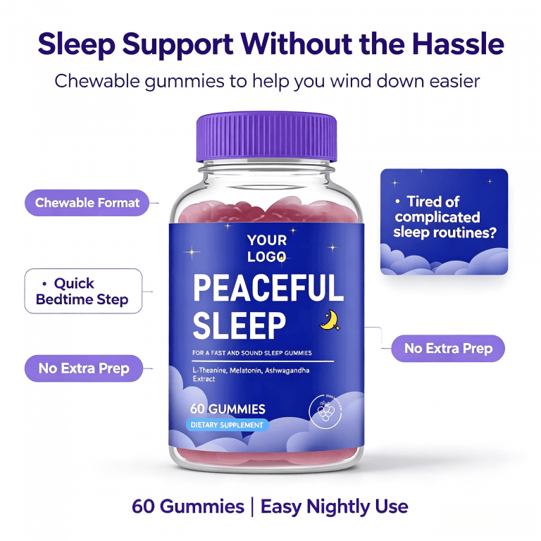 Good Taste Custom Flavor Sleep Deep Fruit Pectin Gummies Vitamin Sleep Deep Gummies Sleep Melatonin Gummies