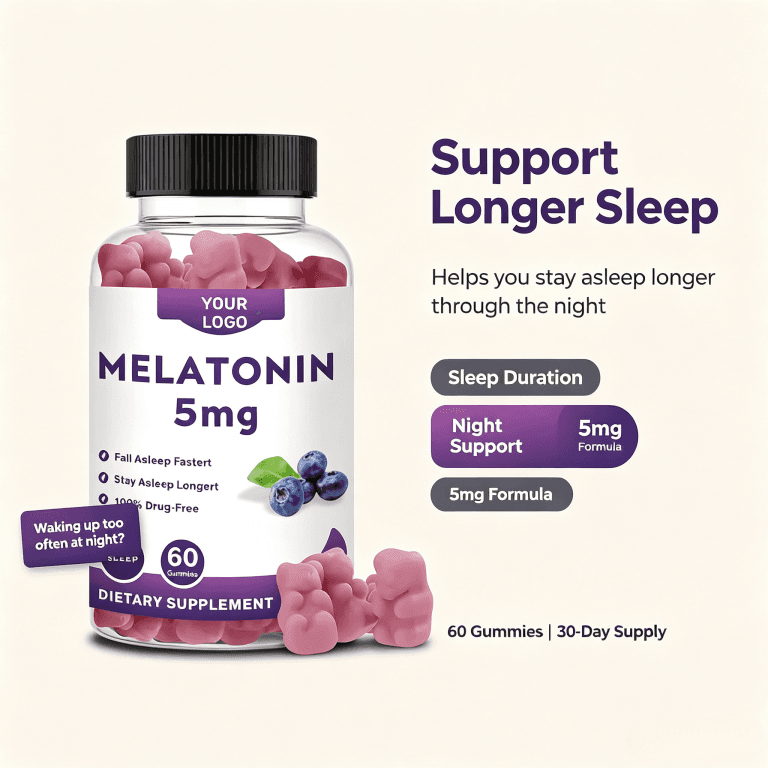 Private Label Organic Melatonin Gummy Candy Sleep Relax Immune Energy Adult