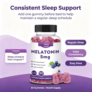 Private Label Organic Melatonin Gummy Candy Sleep Relax Immune Energy Adult