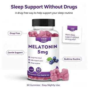 Private Label Organic Melatonin Gummy Candy Sleep Relax Immune Energy Adult