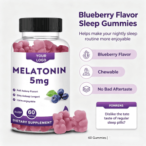 Private Label Organic Melatonin Gummy Candy Sleep Relax Immune Energy Adult
