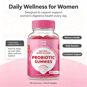 Hot Selling Oem Women Probiotic Gummies With Cranberry Extract Immune and Vaginal Health Support