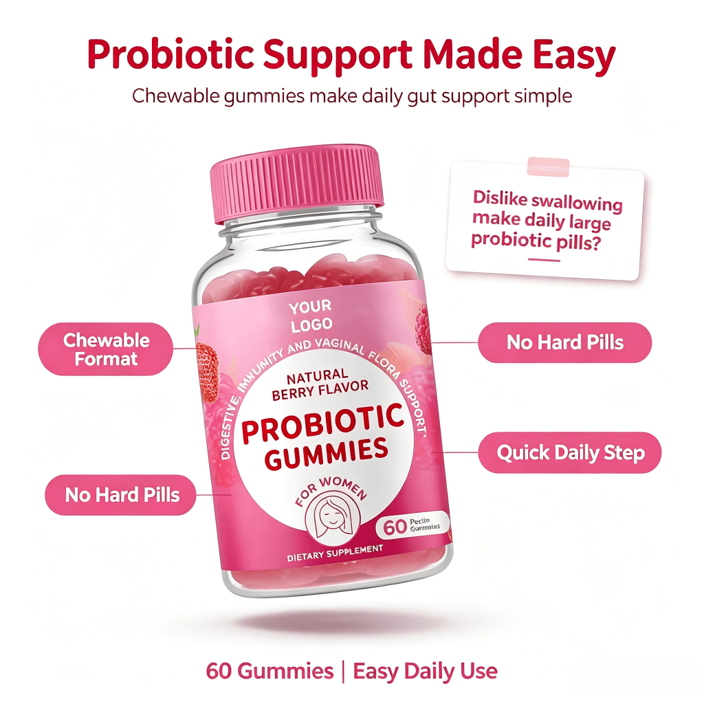 Hot Selling Oem Women Probiotic Gummies With Cranberry Extract Immune and Vaginal Health Support