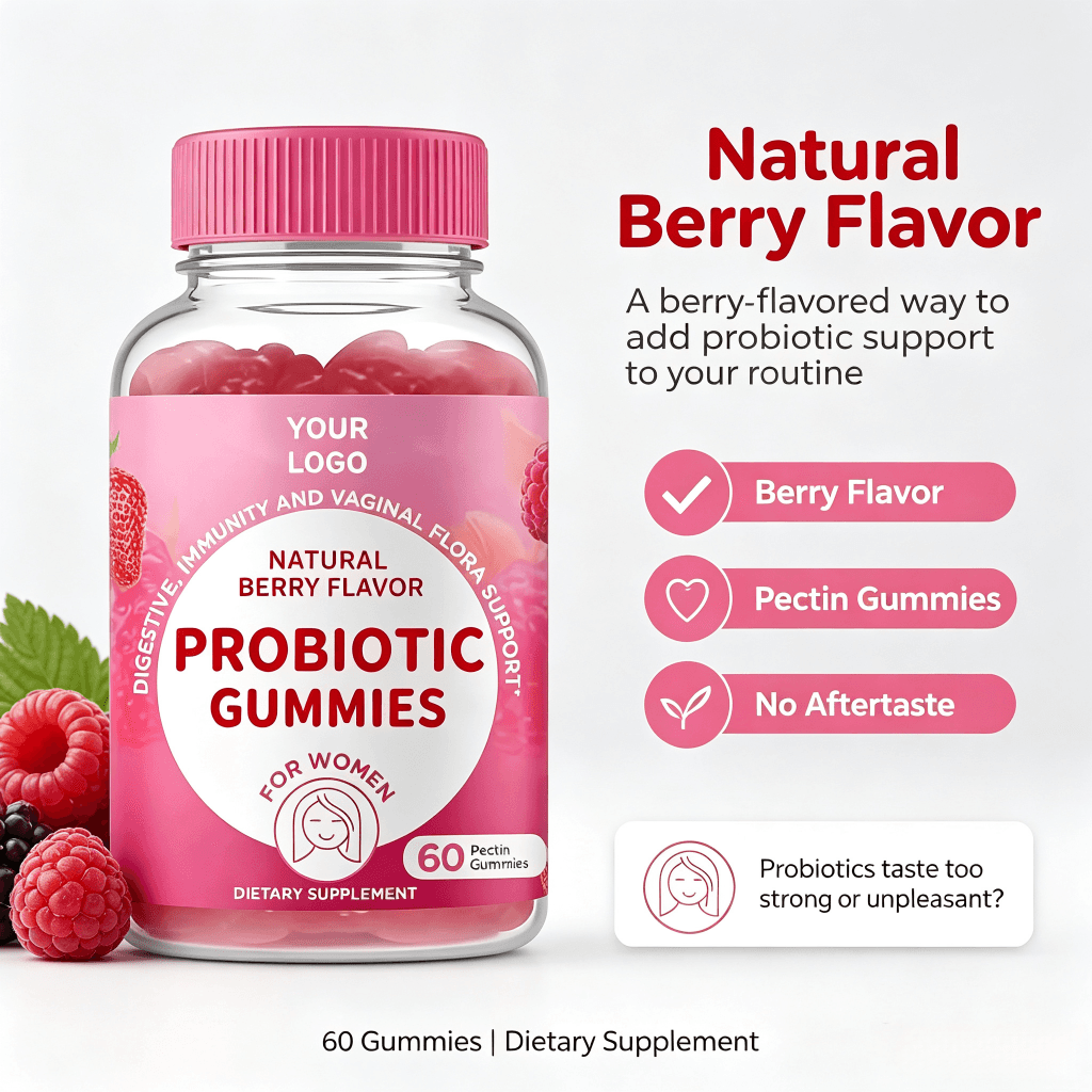 Hot Selling Oem Women Probiotic Gummies With Cranberry Extract Immune and Vaginal Health Support