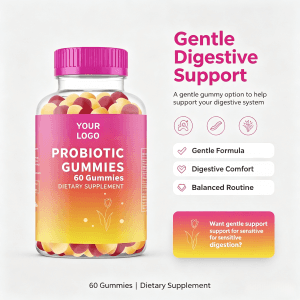 Custom Private Label Female Probiotic and Prebiotic Gummies for Women Vaginal Health,Gut Health,Digestive Health
