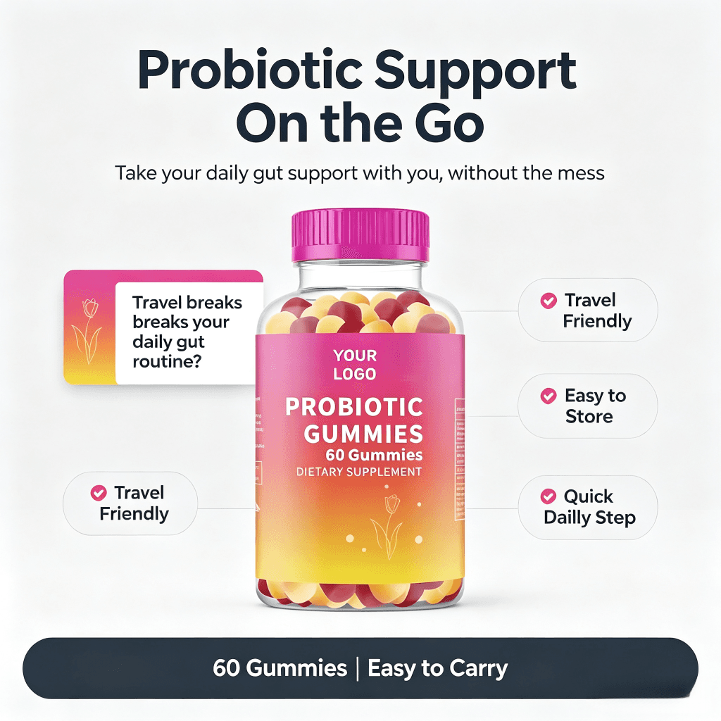 Custom Private Label Female Probiotic and Prebiotic Gummies for Women Vaginal Health,Gut Health,Digestive Health