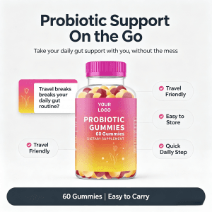 Custom Private Label Female Probiotic and Prebiotic Gummies for Women Vaginal Health,Gut Health,Digestive Health