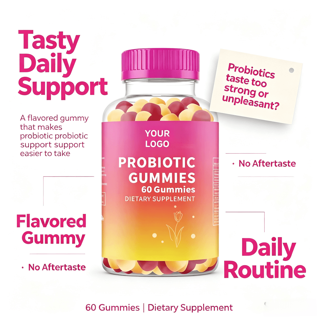 Custom Private Label Female Probiotic and Prebiotic Gummies for Women Vaginal Health,Gut Health,Digestive Health