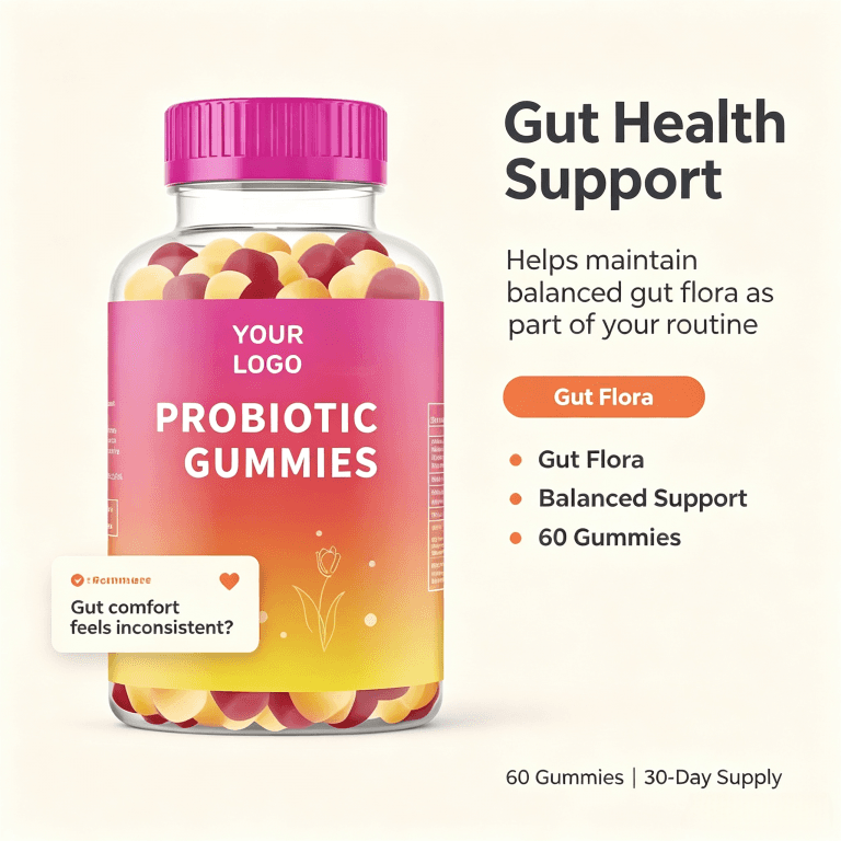Custom Private Label Female Probiotic and Prebiotic Gummies for Women Vaginal Health,Gut Health,Digestive Health