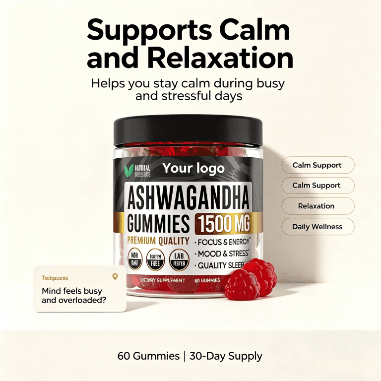 2025 Hot Selling Factory Wholesale Sleep Stress Gummy Supplement Magnesium Glycinate Ashwagandha Gummies With Lemon Balm