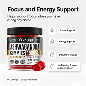 2025 Hot Selling Factory Wholesale Sleep Stress Gummy Supplement Magnesium Glycinate Ashwagandha Gummies With Lemon Balm
