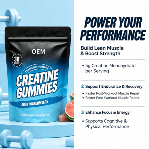 OEM Creatine Gummies Sour Watermelon Flavor 90 Count Dietary Supplement