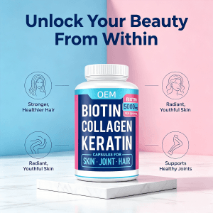High Potency Biotin Capsules 5000mcg for Fast Hair Growth & Strong Nails Beauty Supplement Collagen Keratin Capsules
