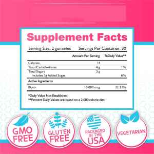 Fast Delivery Custom Logo Adult Biotin Hair & Skin Health Gummy Candy Vitamins Private Label